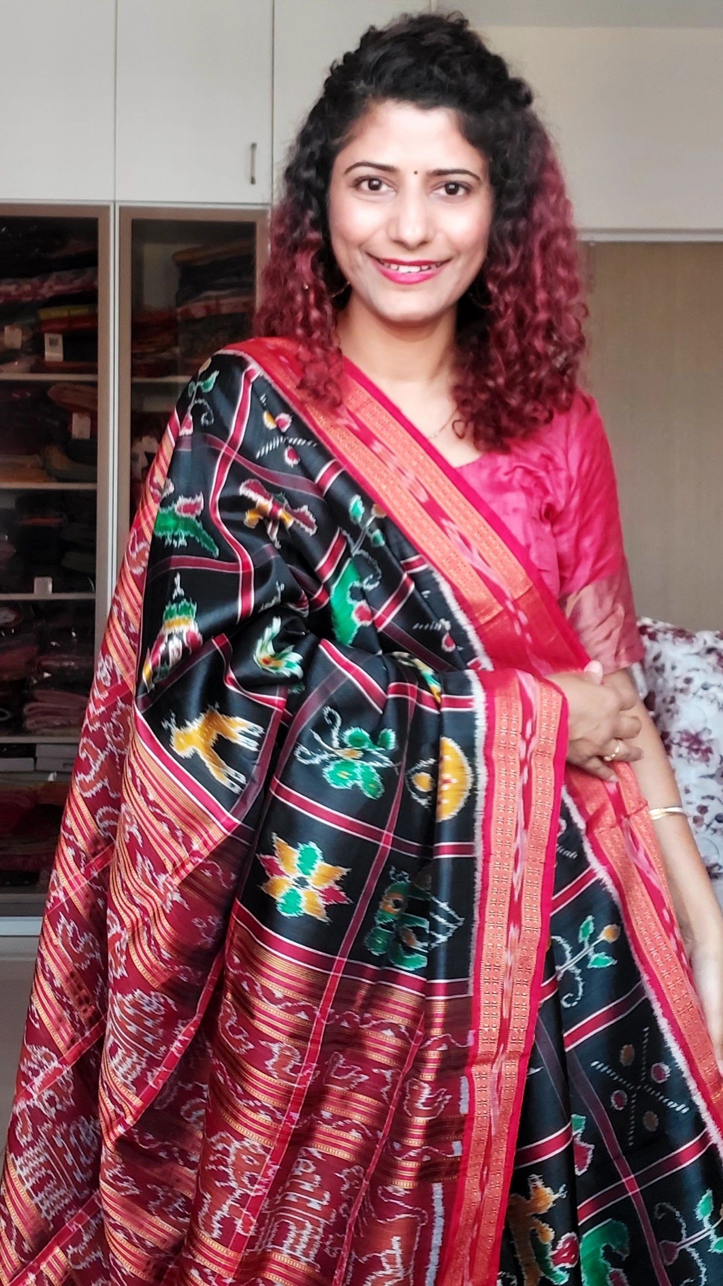 Red Odisha Khandua Silk Pata Saree - Crafts Collection