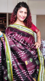 Load image into Gallery viewer, Odisha Ikkat Khandua Silk Saree- Coffee
