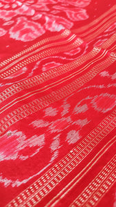 Sambalpuri Ikkat Pure Silk Pata Saree- Red