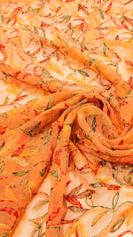 Load image into Gallery viewer, Multi Color Thread Tepchi Work Chikankaari - Orange
