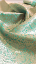 Load image into Gallery viewer, Semi Organza Banarasi Saree- Turquoise
