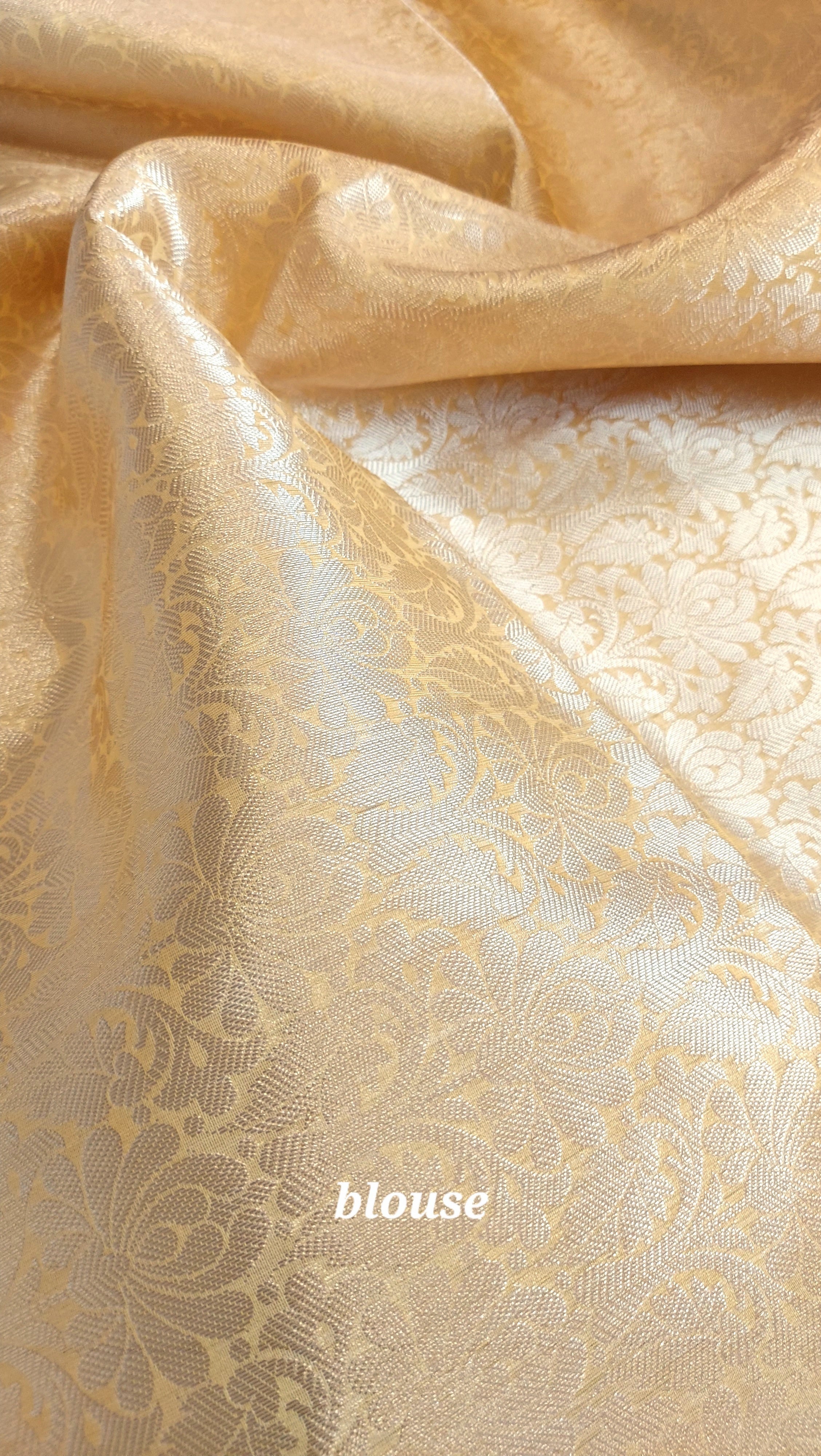 Semi Organza Banarasi Saree- Yellow