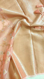 Load image into Gallery viewer, Semi Organza Banarasi Saree- Peach
