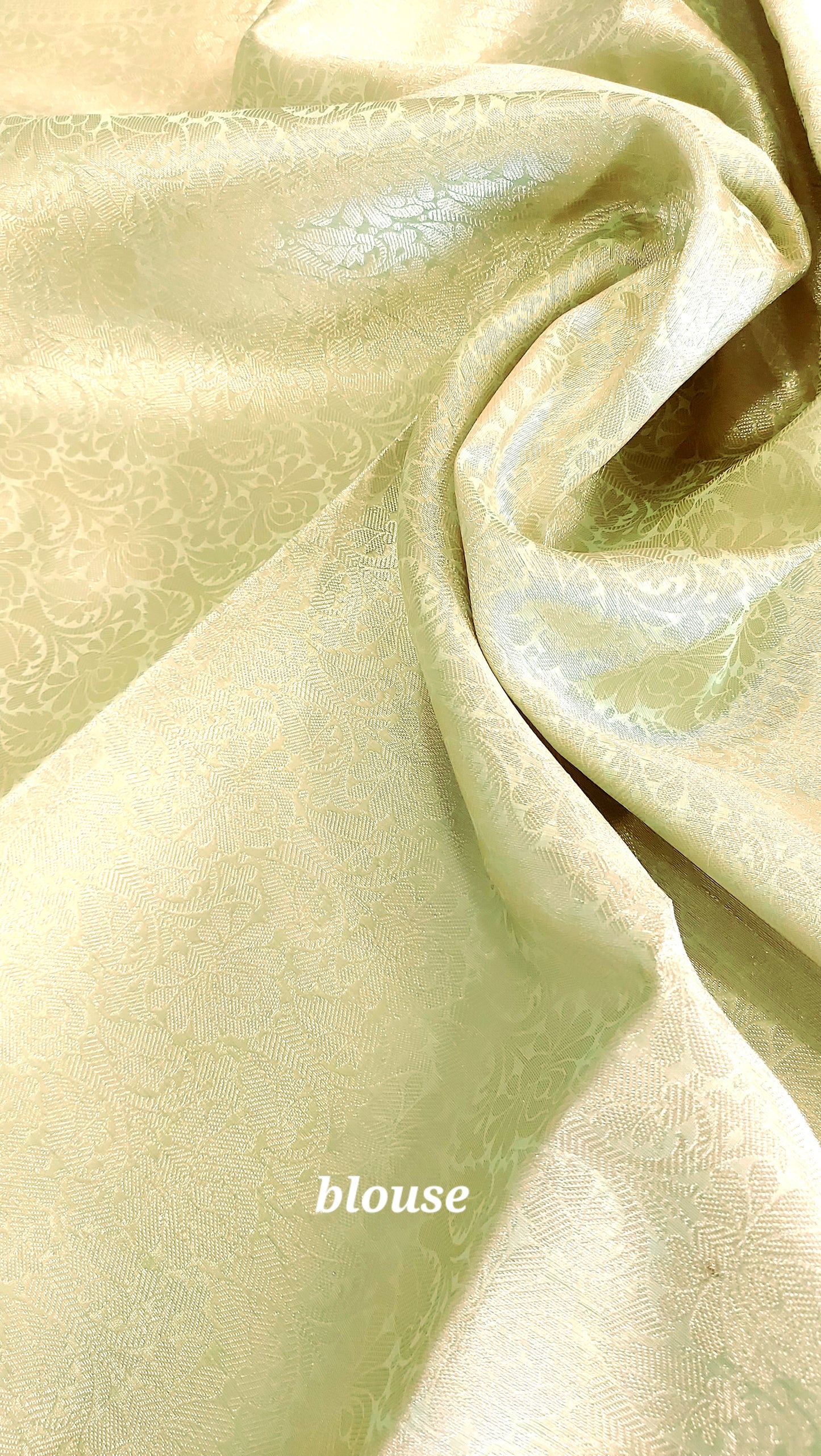 Semi Organza Banarasi Saree- Pista Green