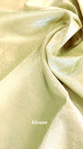 Semi Organza Banarasi Saree- Pista Green