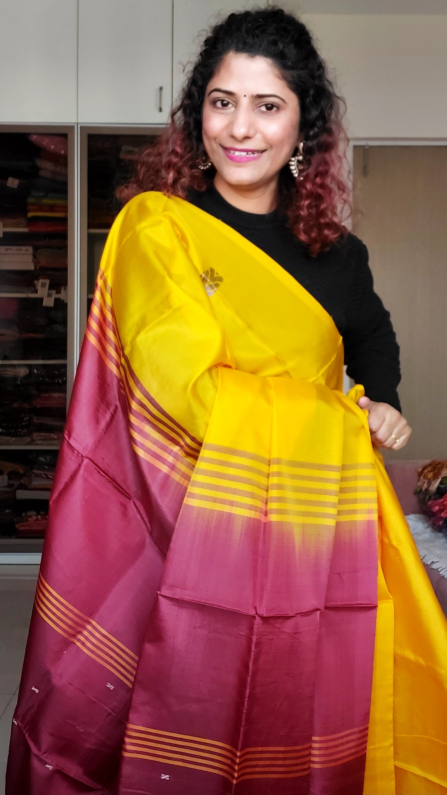 Semi Banana Silk With Maheswari Pattern Weaving Design Saree With Blouse  Piece Handloom Sari - Etsy