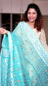 Blended Resham Jamdani- Sea Green