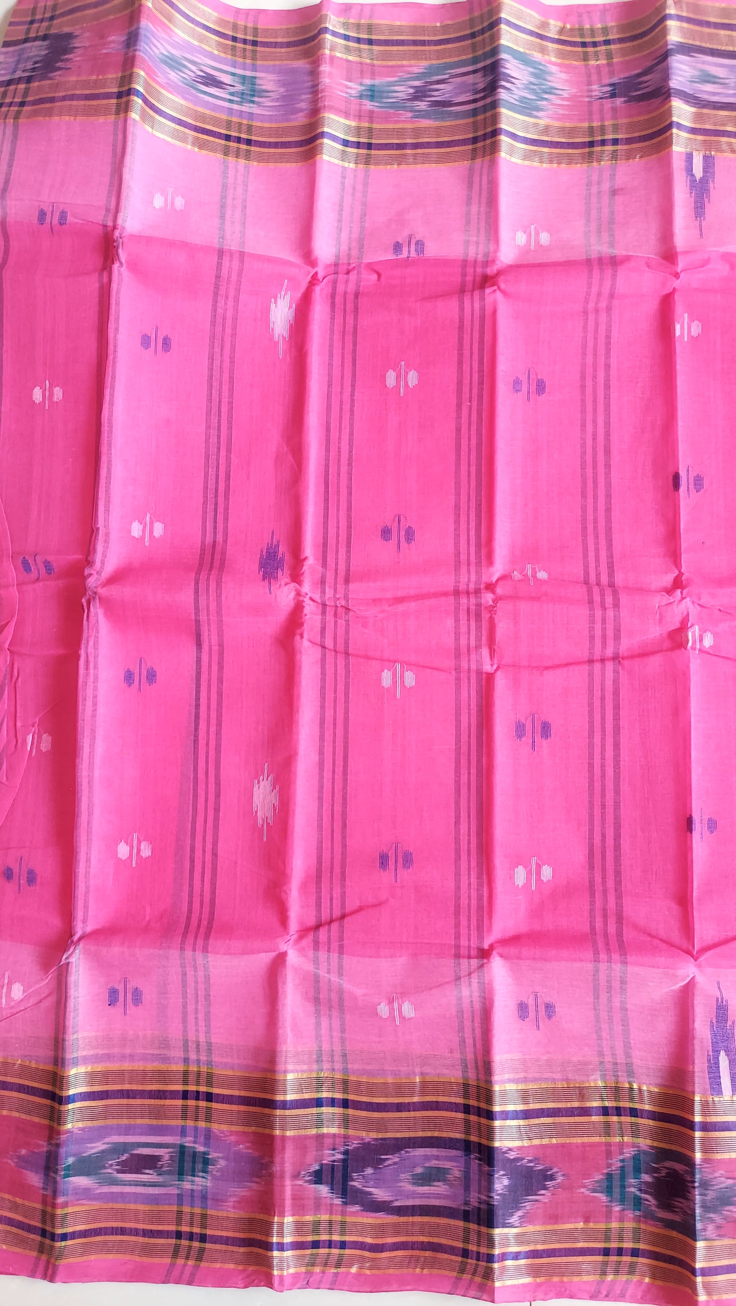 Bengal Tant Cotton Saree-Pink