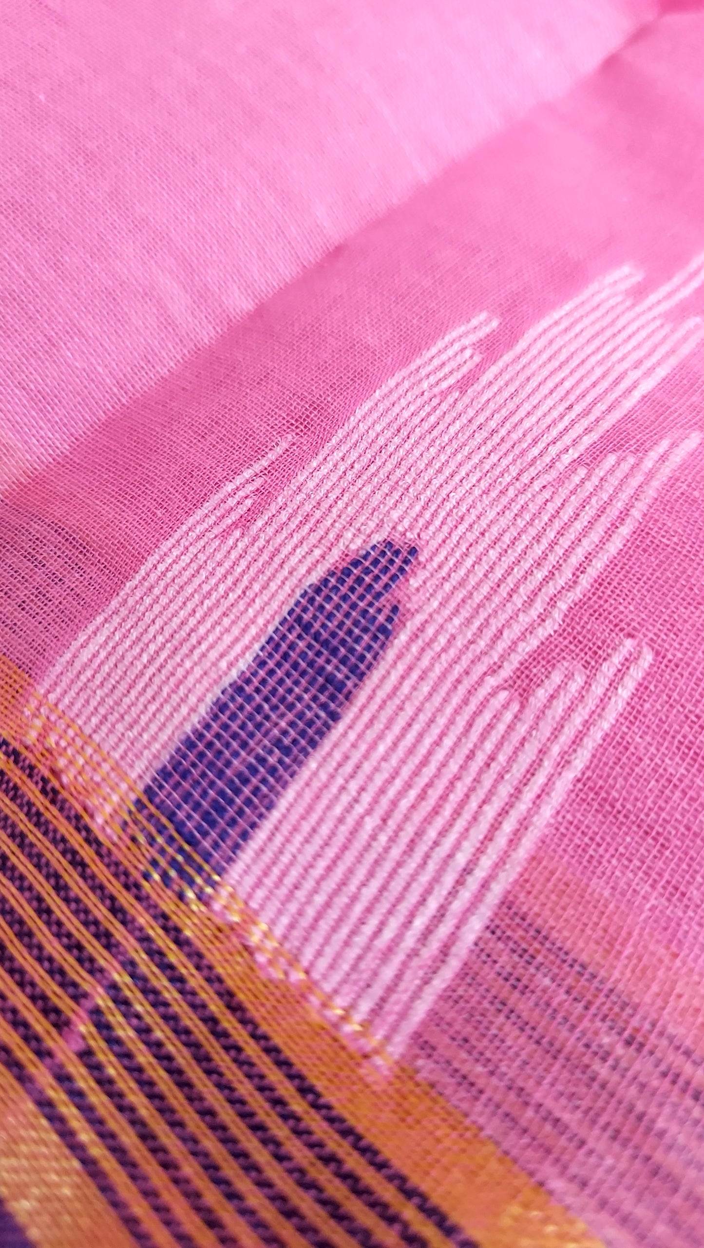 Bengal Tant Cotton Saree-Pink