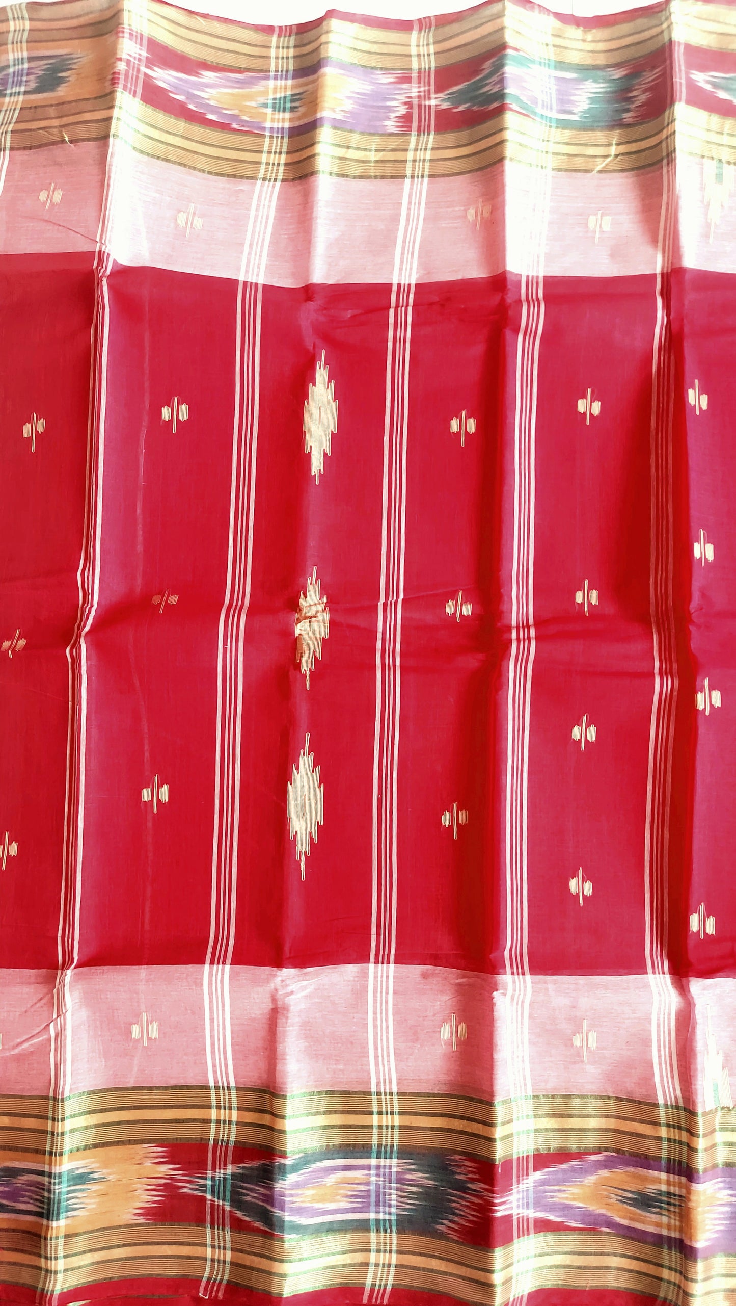 Bengal Tant Cotton Saree - Red