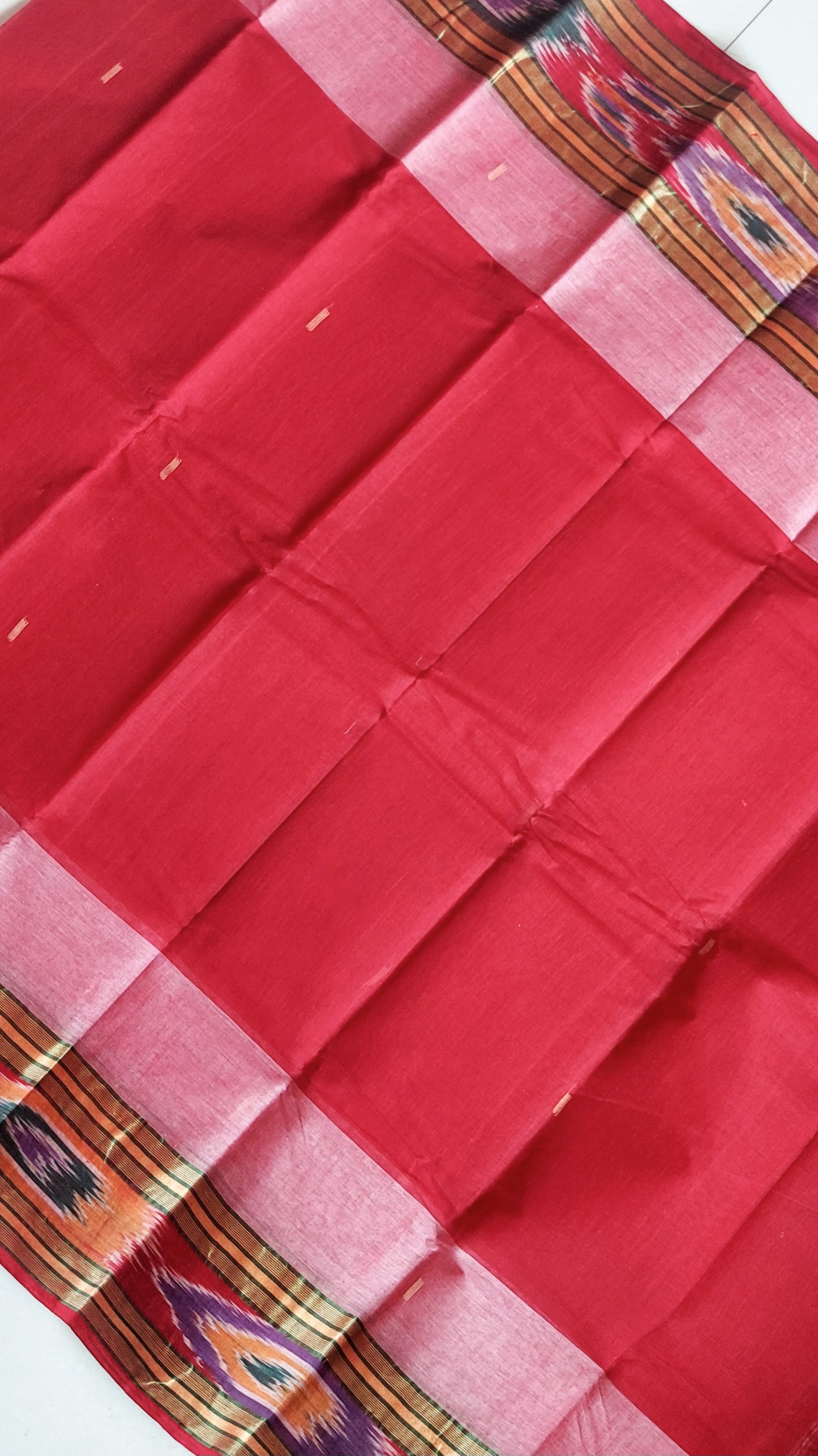 Bengal Tant Cotton Saree - Red