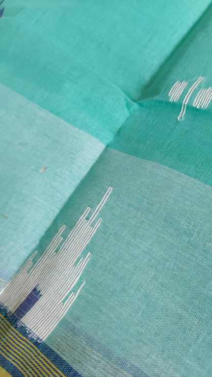 Bengal Tant Cotton Saree- Sea Green