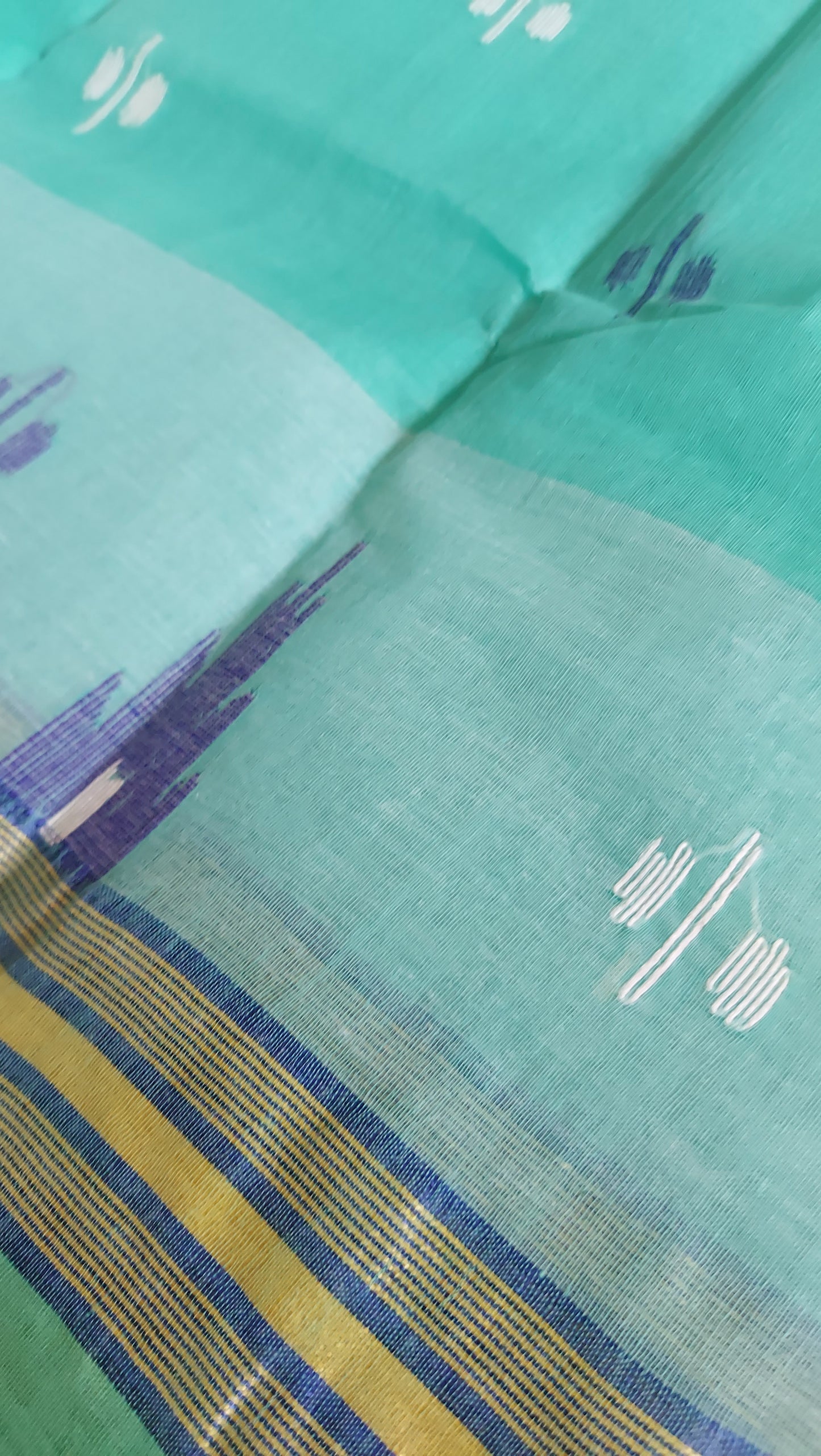 Bengal Tant Cotton Saree- Sea Green