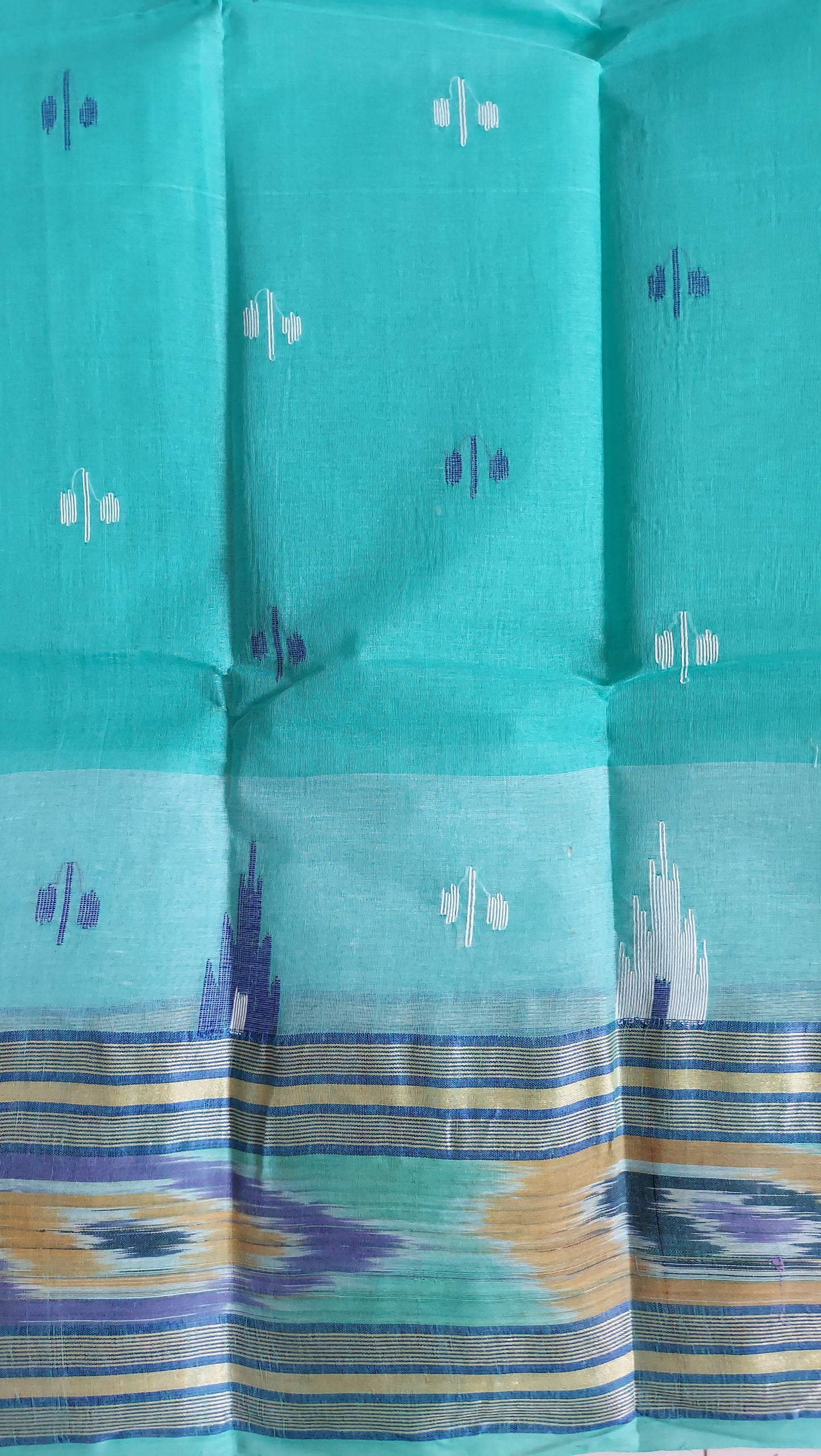 Bengal Tant Cotton Saree- Sea Green