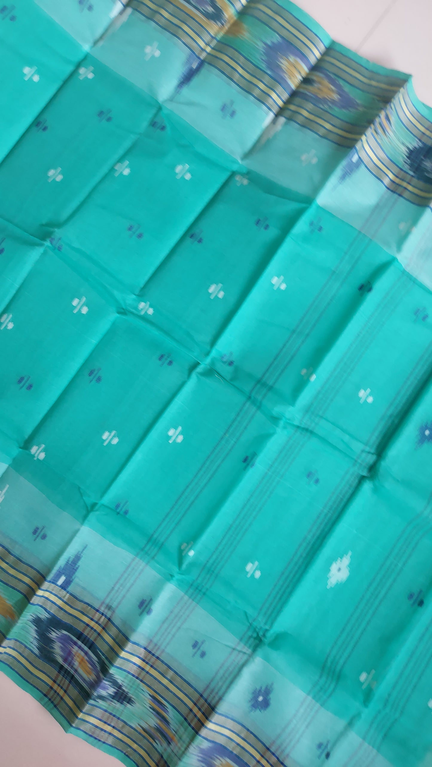 Bengal Tant Cotton Saree- Sea Green