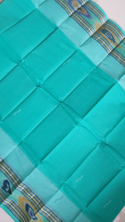 Bengal Tant Cotton Saree- Sea Green