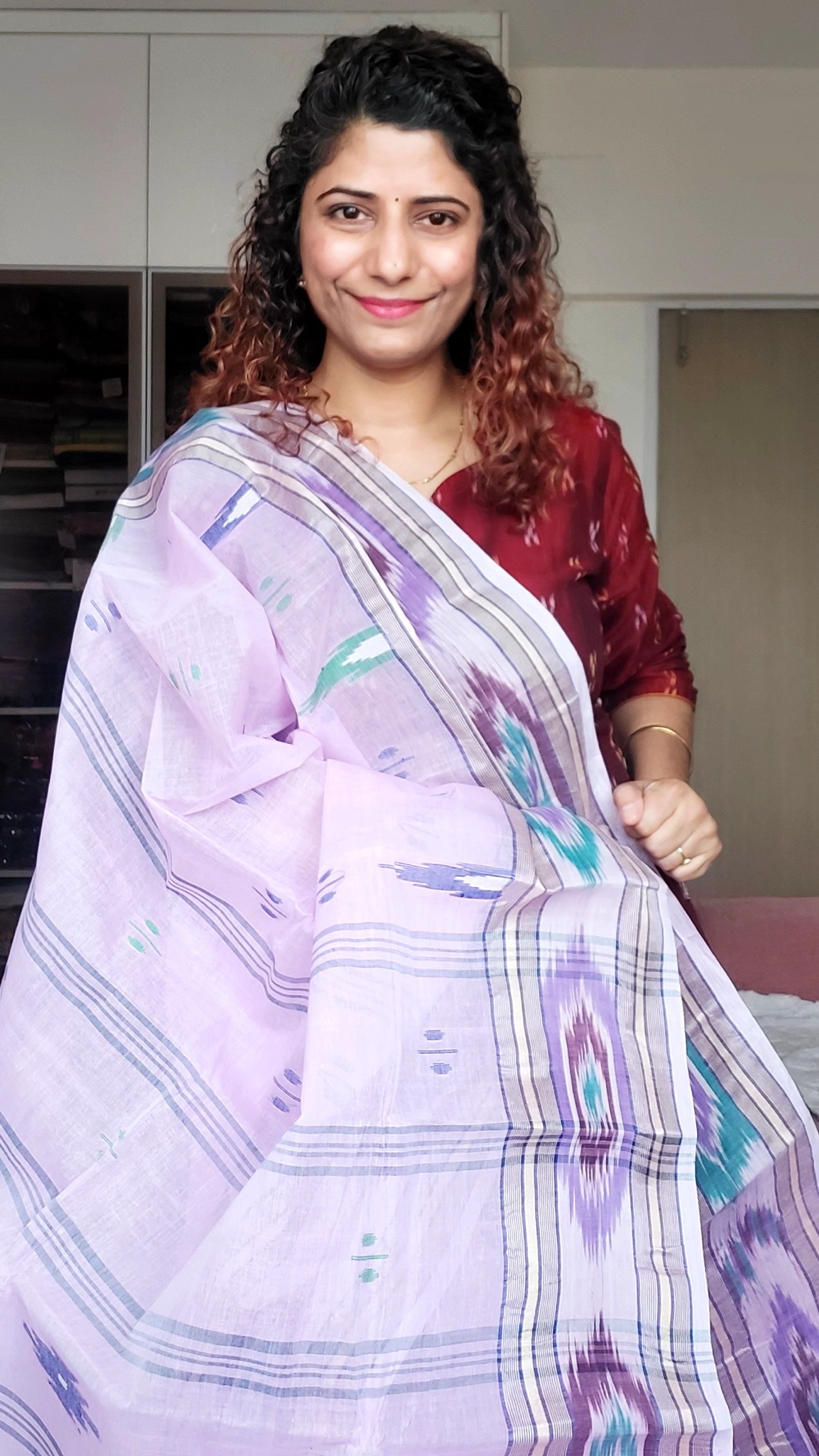 Bengal Tant Cotton Saree- Lilac