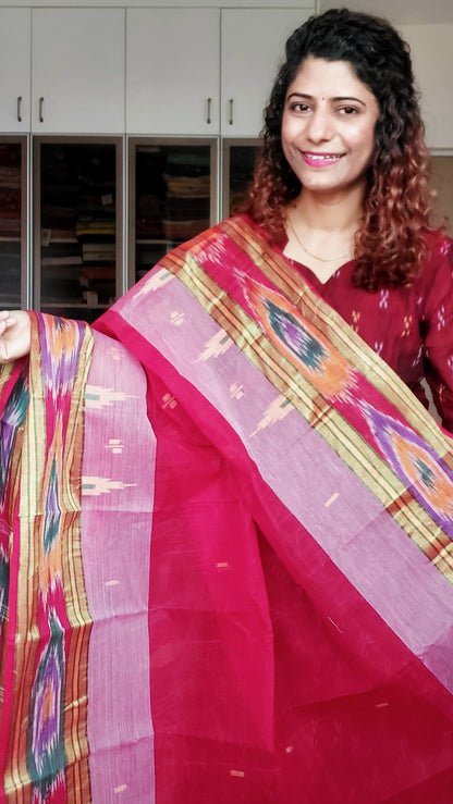 Bengal Tant Cotton Saree - Red