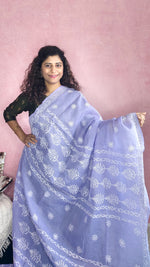 Load image into Gallery viewer, Chikankari Cotton Saree- Lilac
