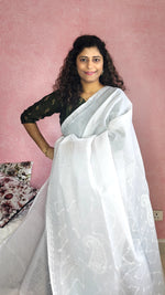 Load image into Gallery viewer, Chikankari Cotton Saree-White
