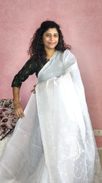 Load image into Gallery viewer, Chikankari Cotton Saree-White
