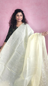 Chikankari Cotton Saree- Lime Yellow 2