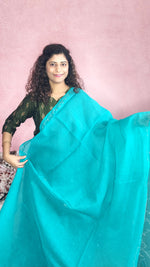 Load image into Gallery viewer, Chikankari Cotton Saree- Sea Green
