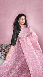 Load image into Gallery viewer, Kota Cotton Saree With Tepchi Chikankari Work- Rosy Pink
