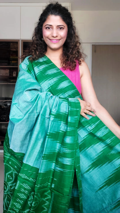 Kargil Cotton Saree- Green