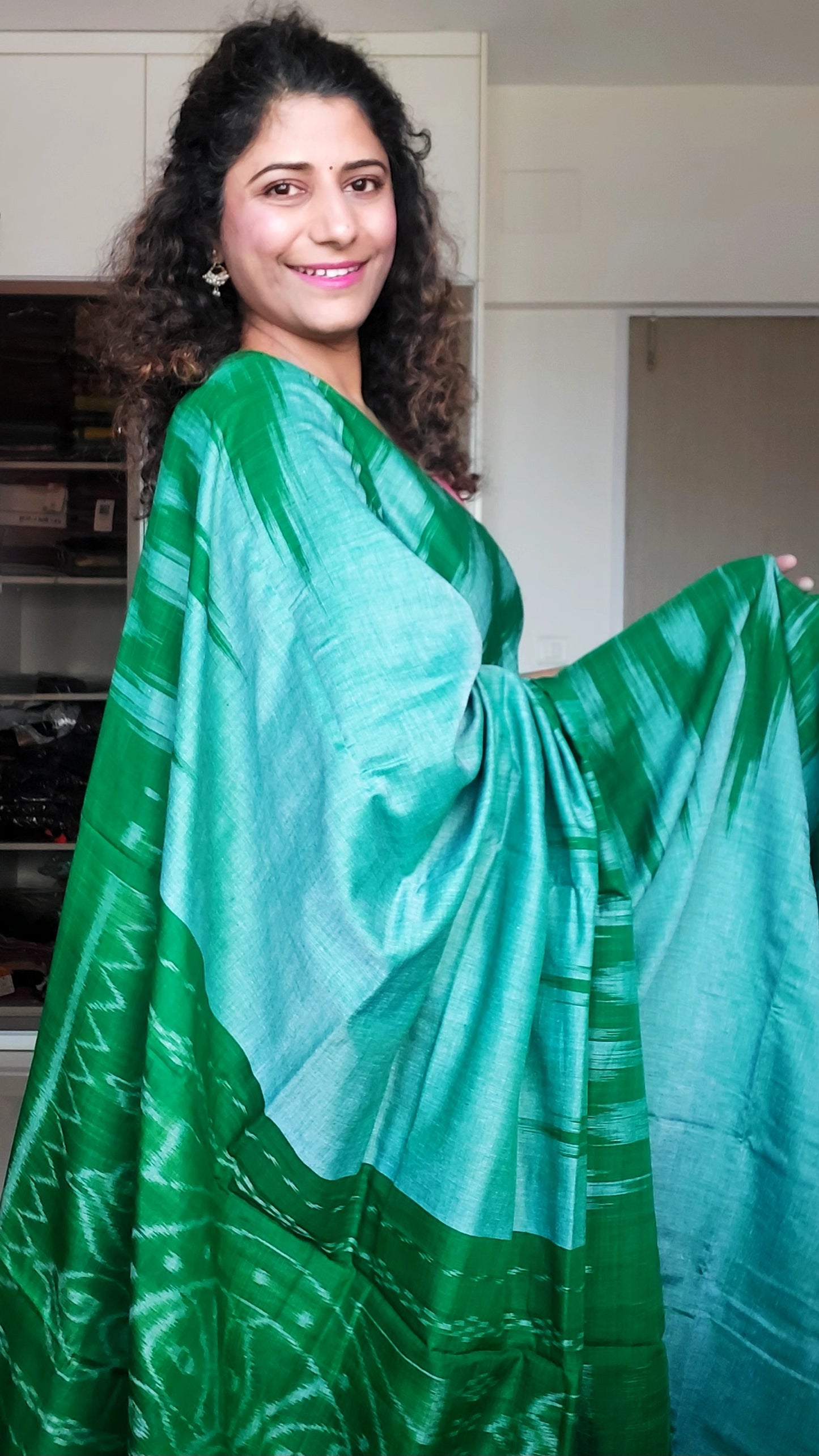 Kargil Cotton Saree- Green