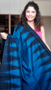 Kargil Cotton Saree- Ink Blue