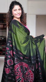 Load image into Gallery viewer, Kargil Cotton Saree- Olive Green
