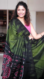 Load image into Gallery viewer, Kargil Cotton Saree- Olive Green
