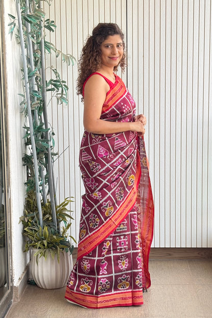 Exclusive Odisha Ikkat Nabakothi Pure Silk Saree
