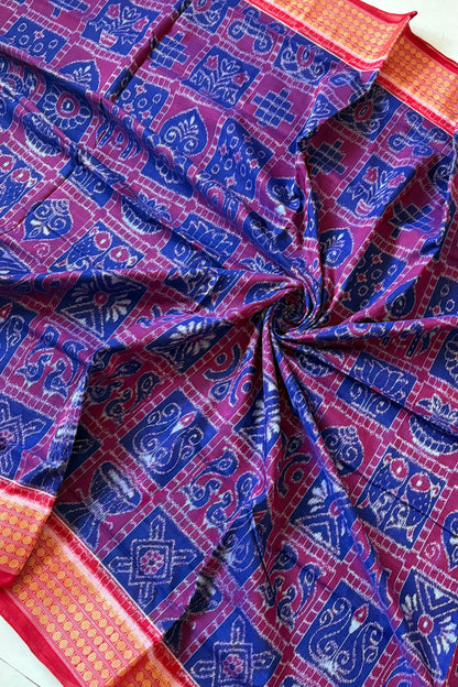 Exclusive Nabakothi Sambalpuri Cotton Saree: Dark Blue