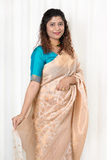 Load image into Gallery viewer, Banarasi Chiffon-Georgette Saree- Off White
