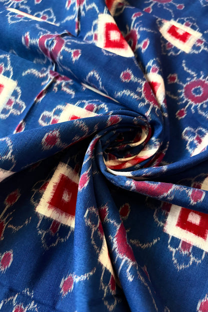 Sambalpuri Pure Cotton Saree - Blue