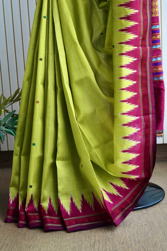 Exclusive Dongria Pure Silk Saree- Green
