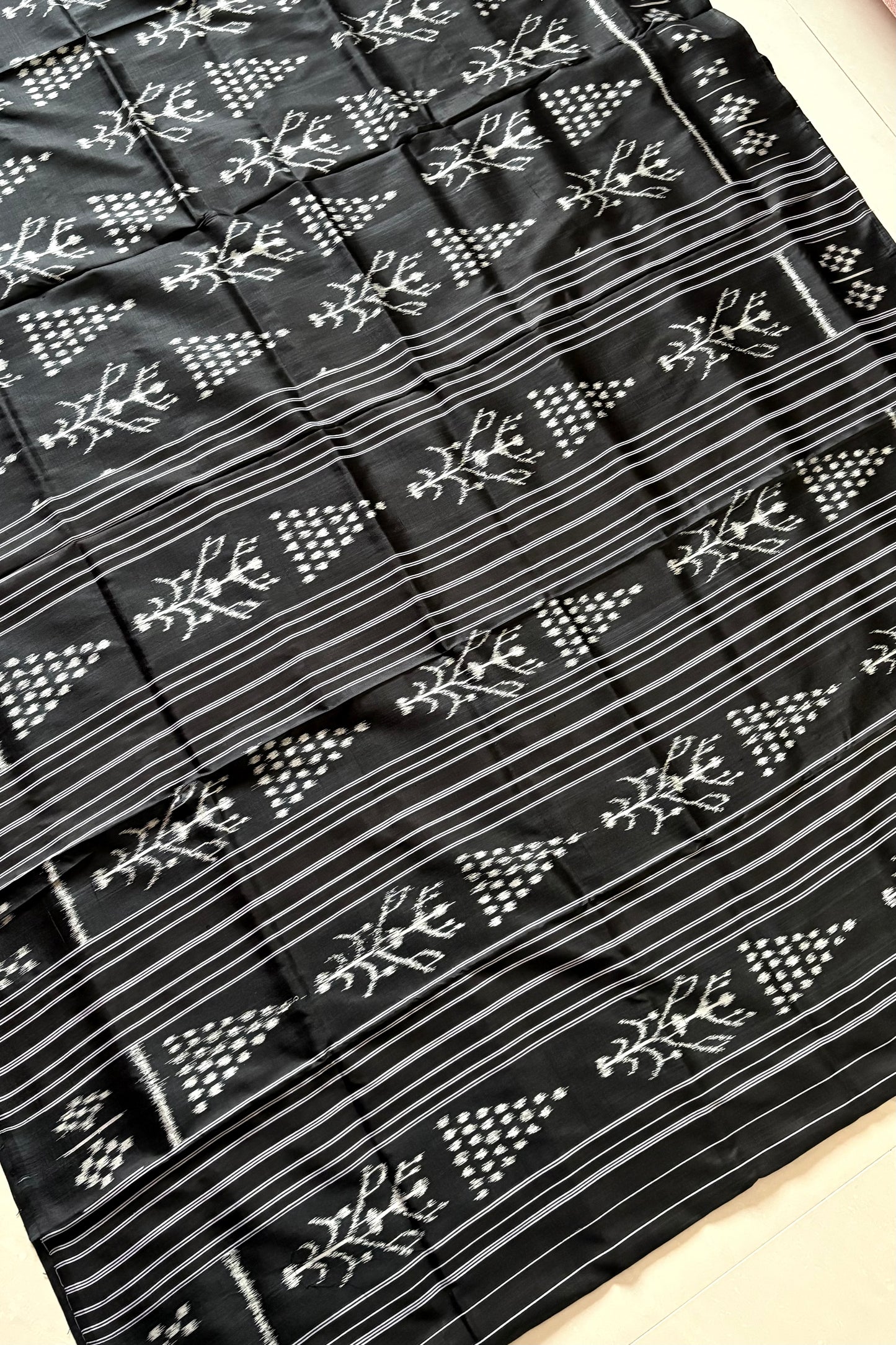 Exclusive Odisha Ikkat Pure Silk Saree- Black