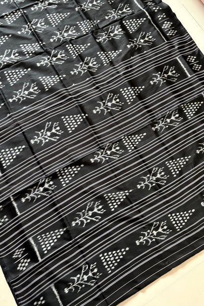 Exclusive Odisha Ikkat Pure Silk Saree- Black
