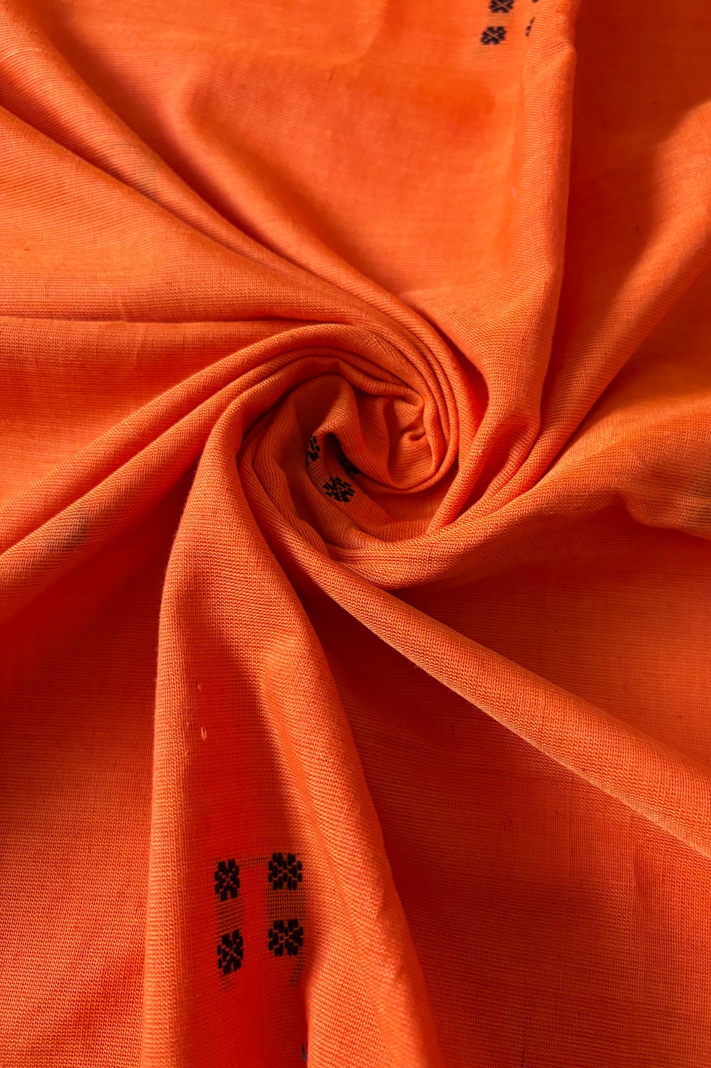 Ek Phulia Cotton Saree - Orange