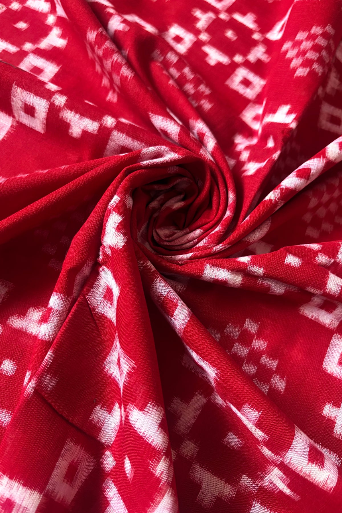Sambalpuri Pure Cotton Saree - Red