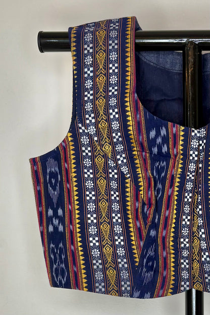 Odisha Ikkat Cotton Sleeveless Blouse
