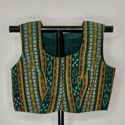 Odisha Ikkat Cotton Sleeveless Blouse
