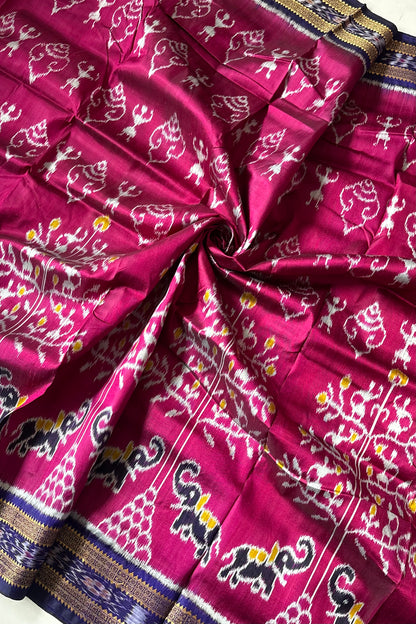 Exclusive Odisha Ikkat Khandua Silk Saree - Rani