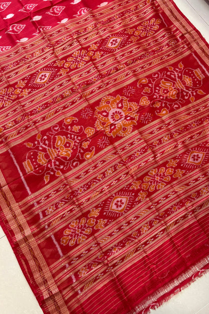 Odisha Ikkat Khandua Silk Saree - Red