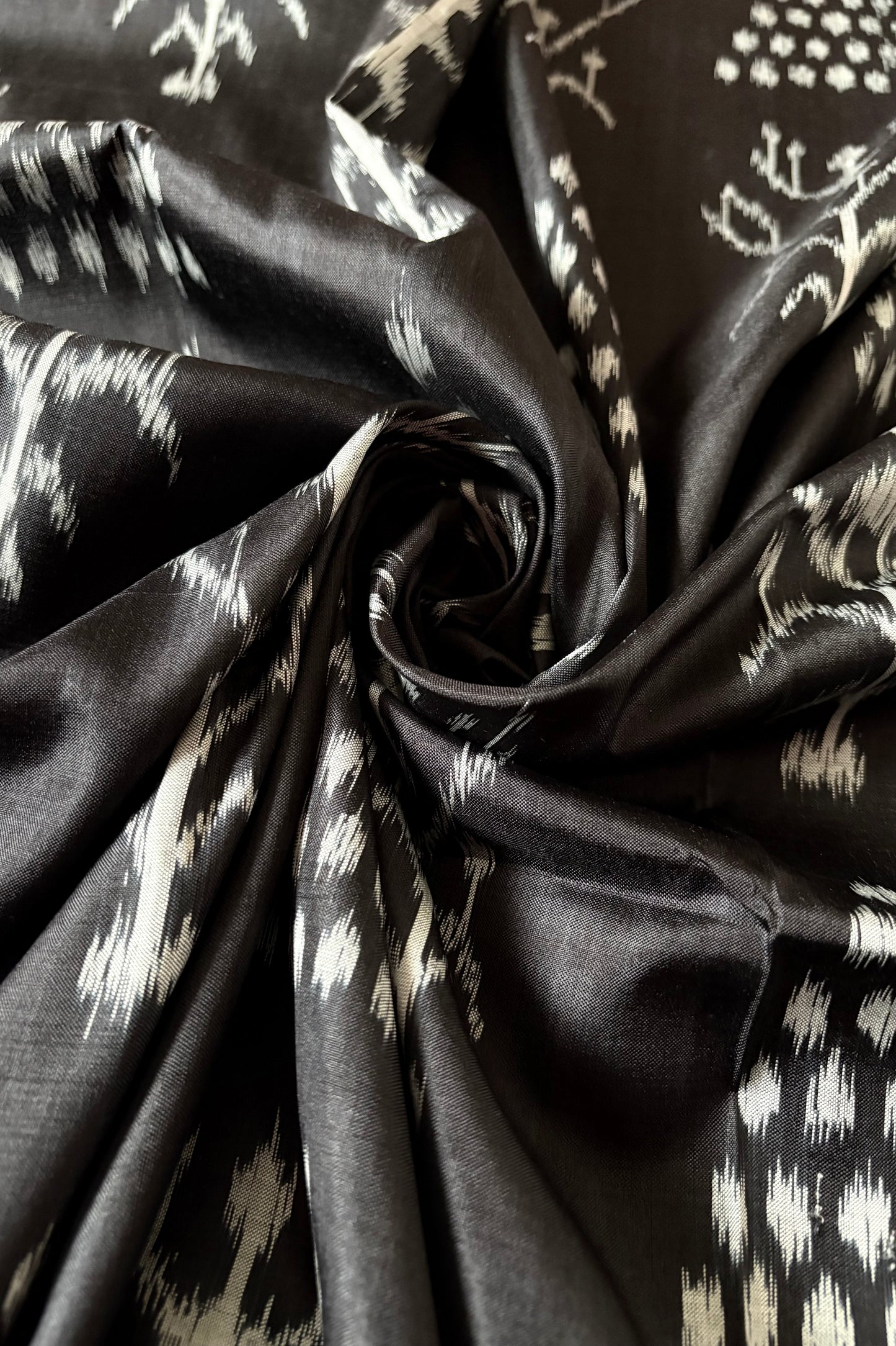 Exclusive Odisha Ikkat Pure Silk Saree- Black