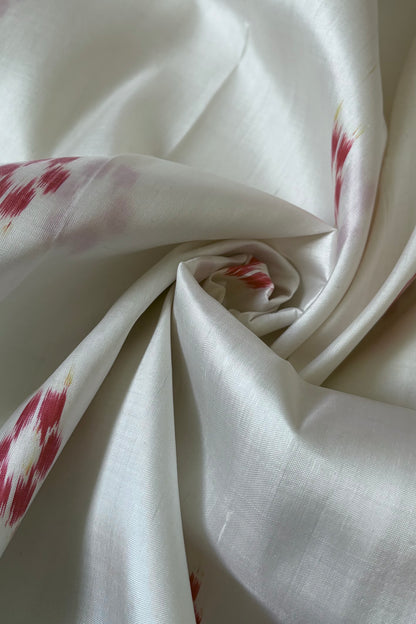 Exclusive Odisha Ikkat Nuapatna Silk Saree - White-Navy Blue