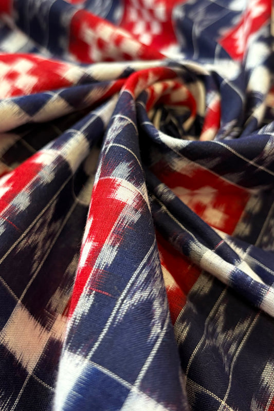 Sambalpuri Pure Cotton Saree - Navy