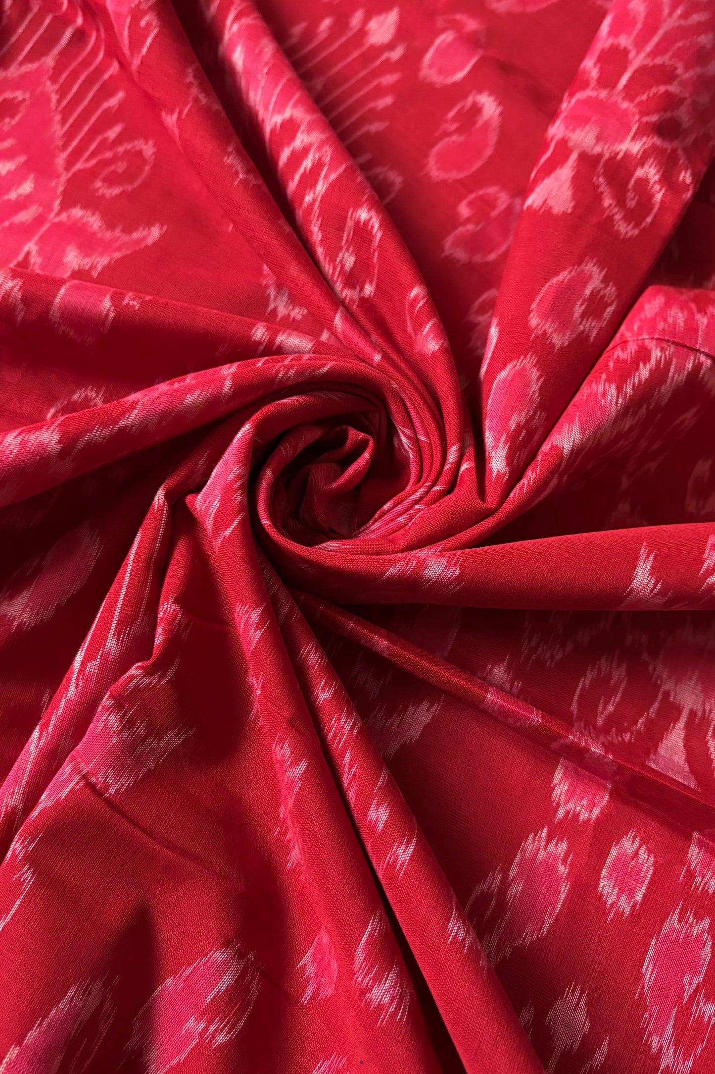 Odisha Ikkat Khandua Cotton Saree - Deep Red